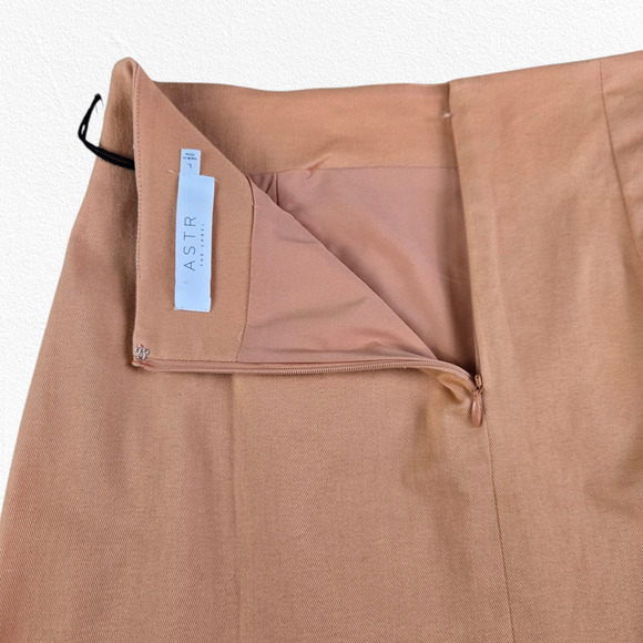 ASTR the Label Papaya Monet Mini Skirt Peach Cotton Blend Slit Front Size Large - Picture 7 of 9
